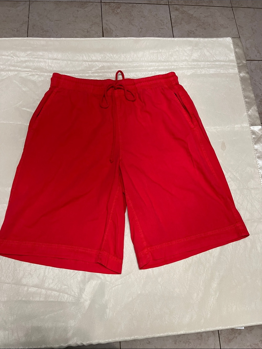Free People Men's Bright Red Athletic Drawstring Shorts